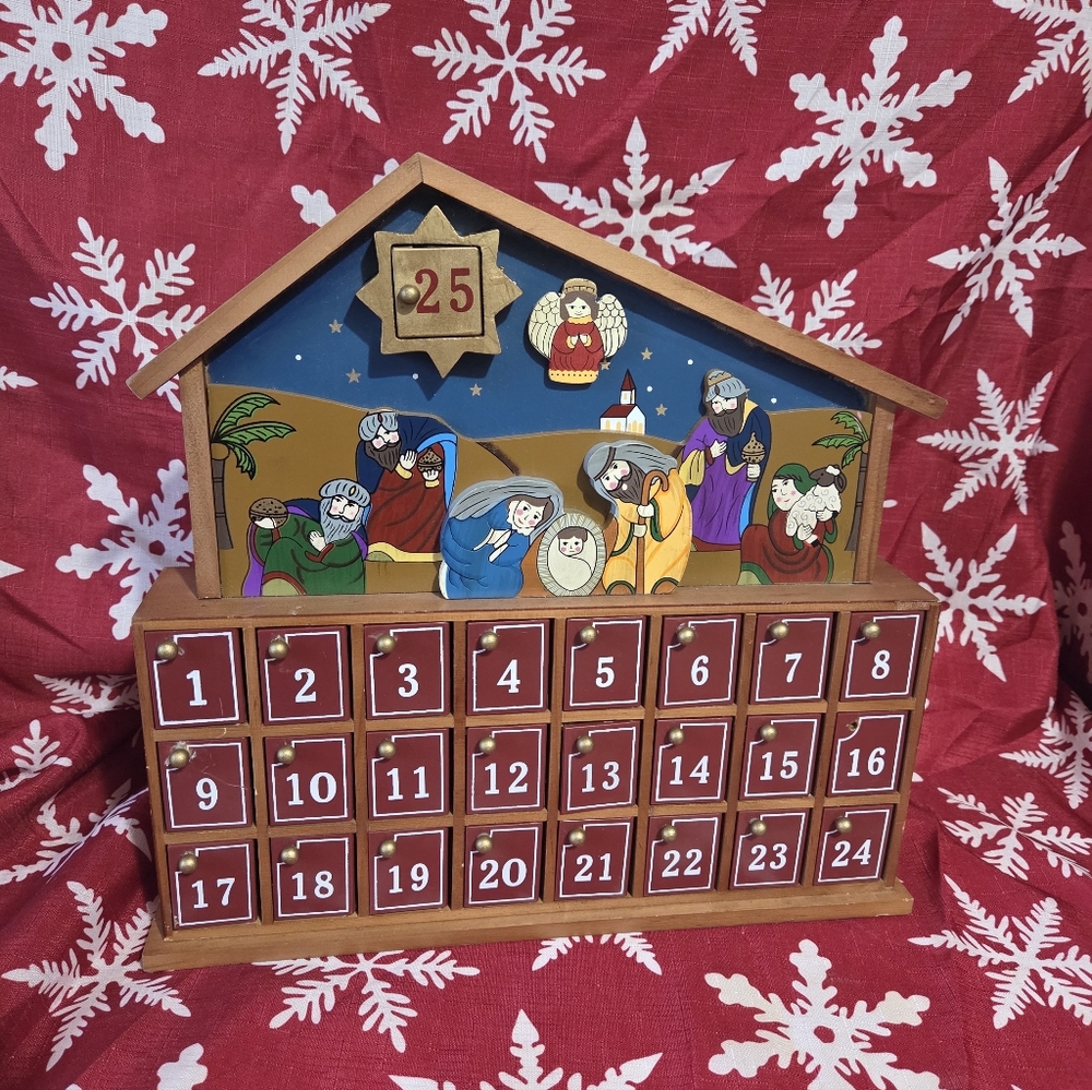Wooden Christmas Nativity Advent Calendar